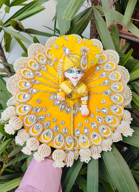Janmashtmi Speacial Combo For Laddu Ji With Lemon Rani Dress And Accessories main image 1