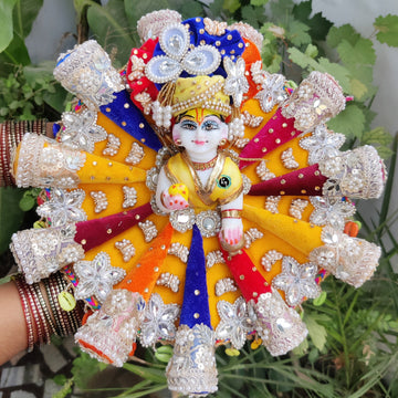 Beautiful navratra special colorful cone dress for laddu gopal ji with pagdi and choli