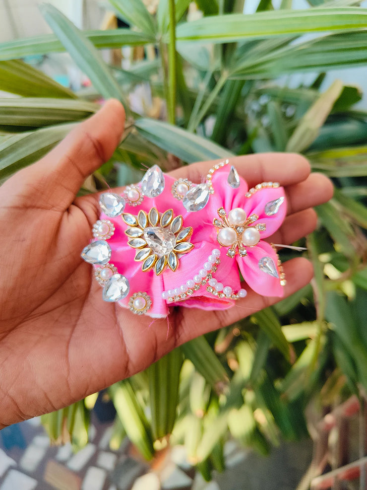 Pink Stone work Pagdi for laddu ji 