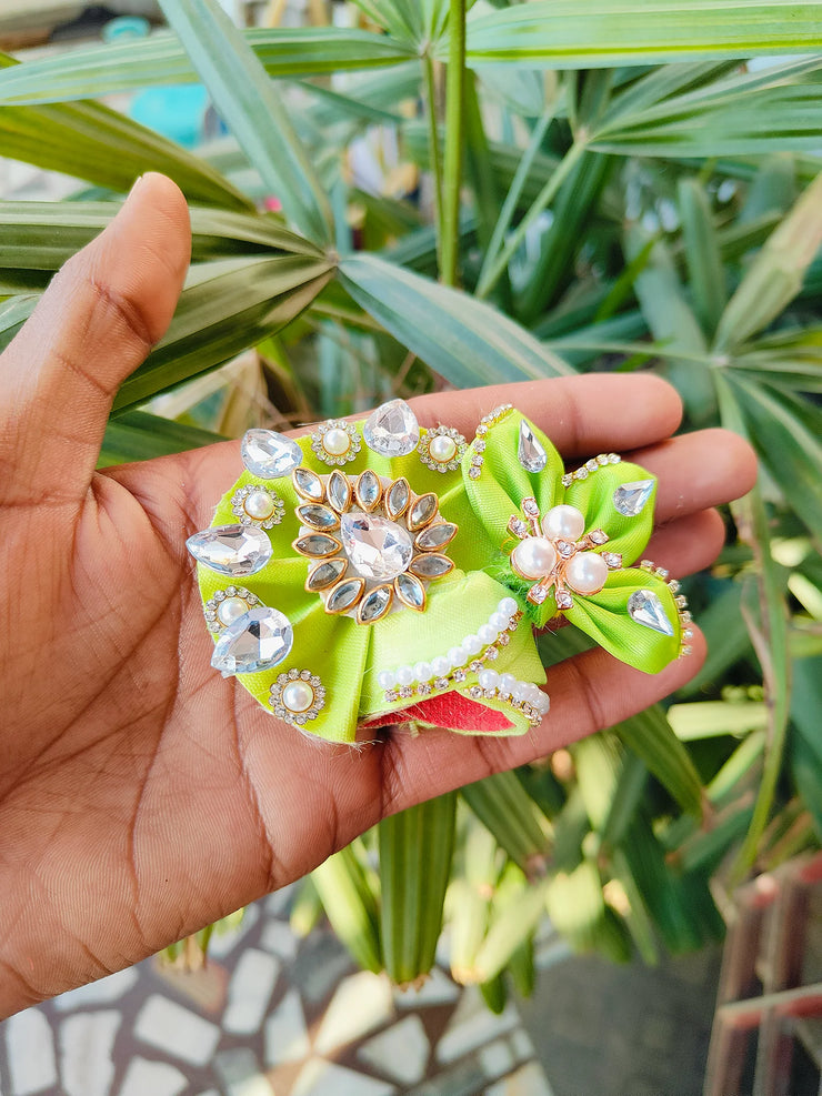 Light Green Stone work pagdi for laddi ji 