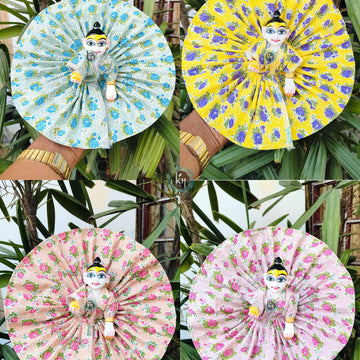 cotton flower dress for laddu gopal ji (pack of 4) (Random color)