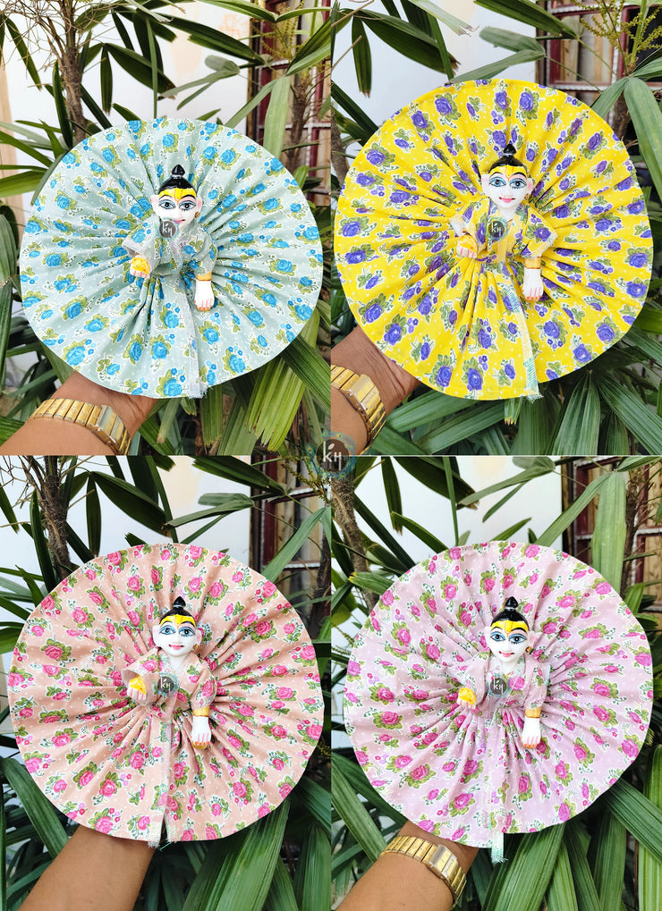 cotton flower dress for laddu gopal ji (pack of 4) (Random color)
