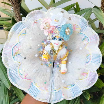 Full white base dress for laddu ji 