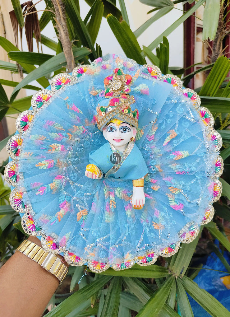 Summer lace sky dress for laddu ji 