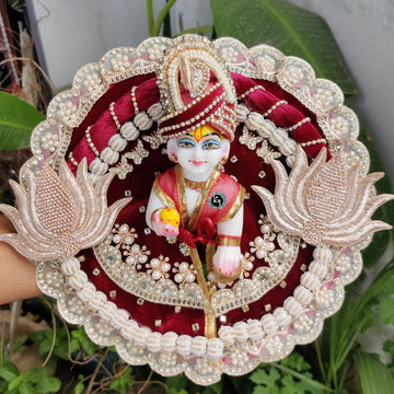 Luxury Heavy Dress for Laddu Gopal Ji with Pagdi and Choli