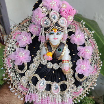 Designer Heavy Work Laddu Gopal Poshak with pagdi and choli