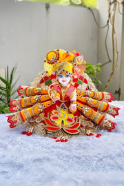 Diwali special cone and light dress for laddu gopal ji with pagdi and choli