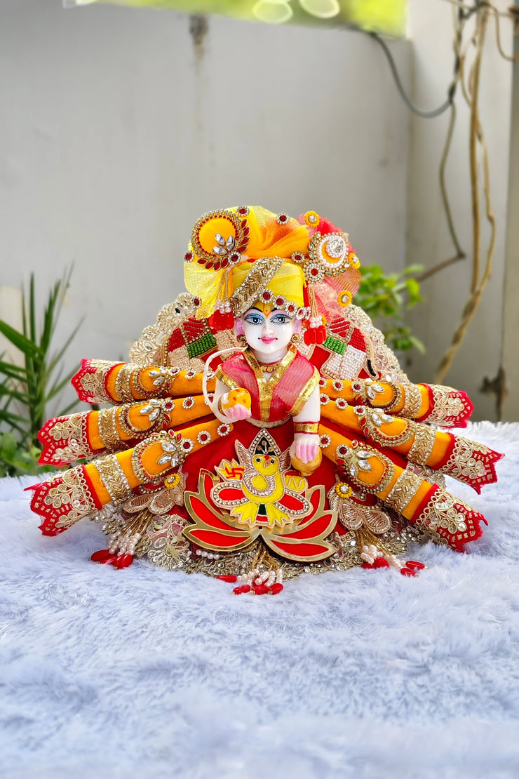 Diwali special cone and light dress for laddu gopal ji with pagdi and choli