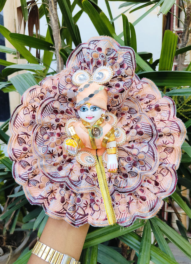 Summer special floral lace dress for laddu gopal ji with pagdi and choli