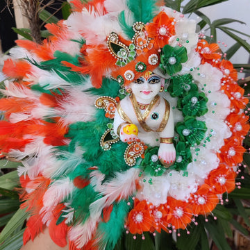Independence Designer Heavy Dress for Laddu Gopal Ji with Pagdi and Choli