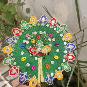 laddu gopal green diya patch dress