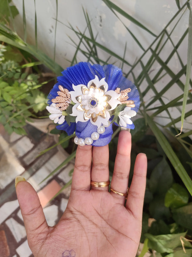 Royal blue floral dress for laddu gopal ji for all occasions