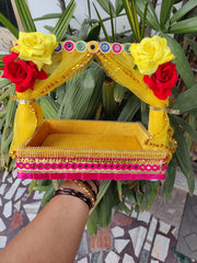 Flower heavy bed tokari for laddu gopal ji