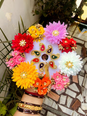 multi flowers dress with pagdi for laddu gopal ji