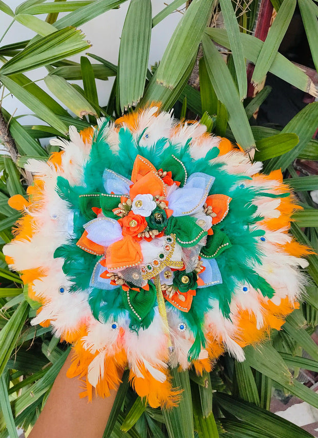 Independence day special Tiranga feather dress for laddu gopal ji with pagdi and choli