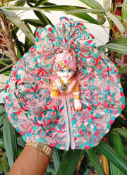 Summer special baby pink lace dress for laddu gopal ji with pagdi and choli