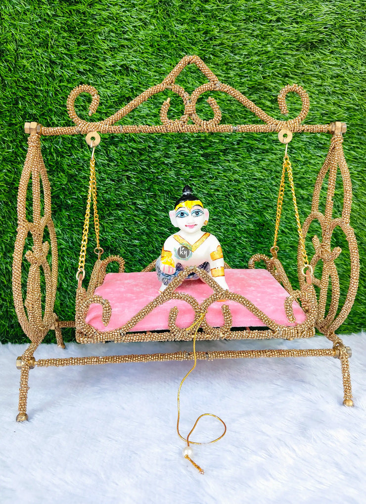 Golden foldable jhula unique design for laddu gopal ji