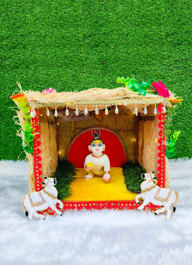 khass kutiya summer special with lighing and spekar for laddu gopal ji (0 to 7 no.)