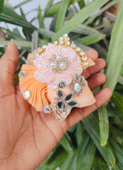 Peach flower pagdi for laddu ji 