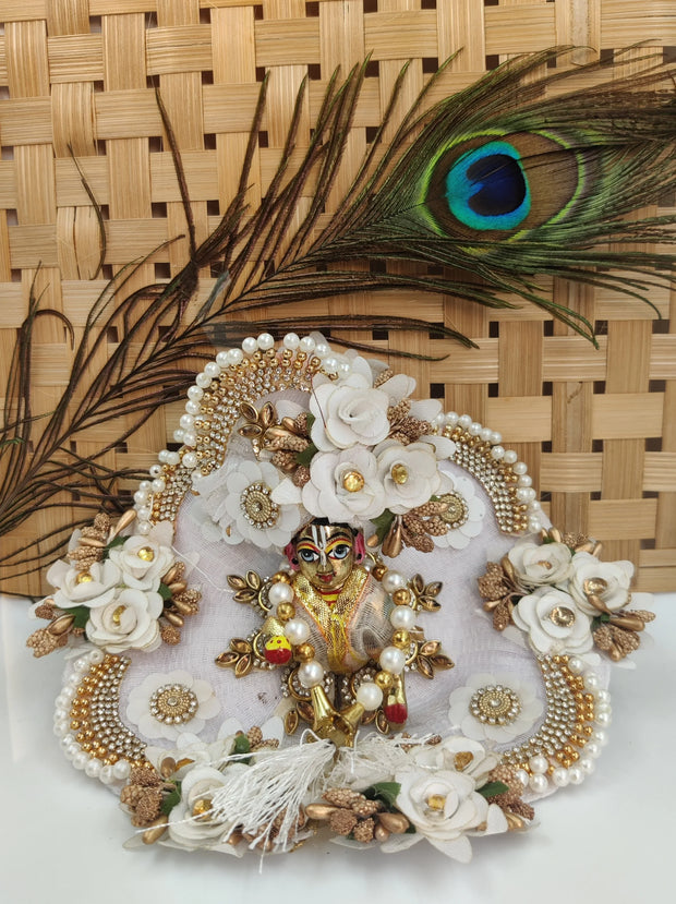 laddu gopal full white heavy dress with pagdi