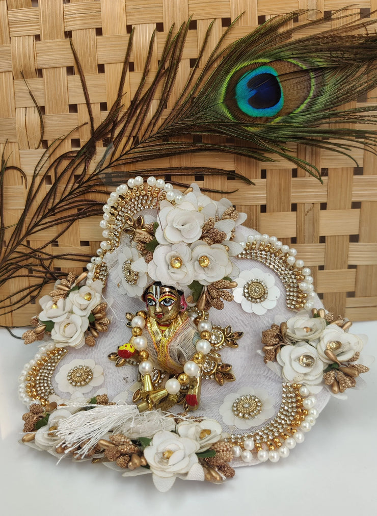 laddu gopal full white heavy dress with pagdi