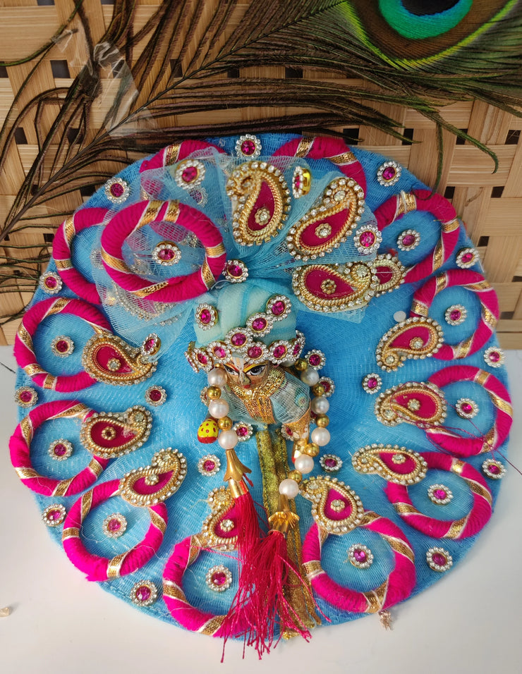 sky janmashtami special heavy dress with pagdi and patka