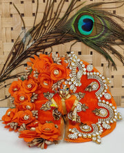 laddu gopal haar flower heavy dresses with pagdi