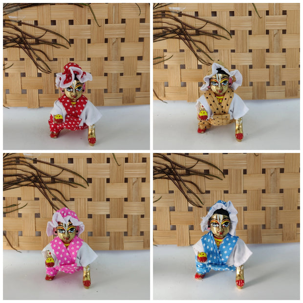 Laddu gopal pack of 4 bib suit for summer [random print and color]