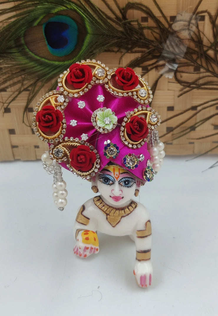 pink fancy pagdi for laddu gopal ji