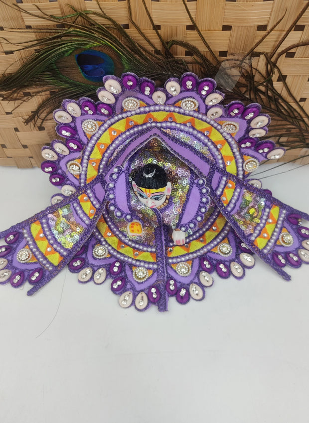 Multi kodhi design embroidery purple dress for laddu gopal ji