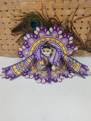 Multi kodhi design embroidery purple dress for laddu gopal ji