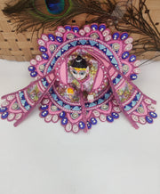 Multi kodhi design embroidery pink dress for laddu gopal ji