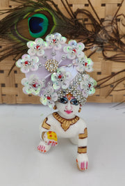 fancy white pagdi for laddu gopal ji