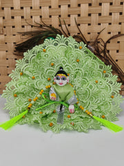 Moti net heavy green summer dress for laddu gopal ji