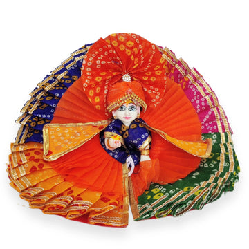 Heavy multi color bhandej with pagdi for laddu gopal ji