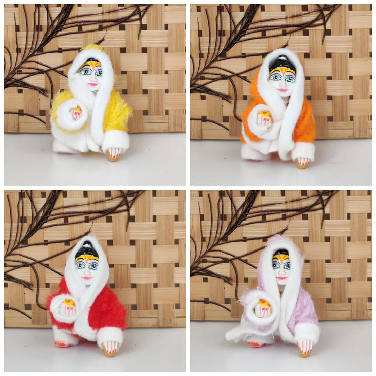 Laddu gopal monkey suit for winter pack of 6 (RANDOM PRINT AND COLOUR)