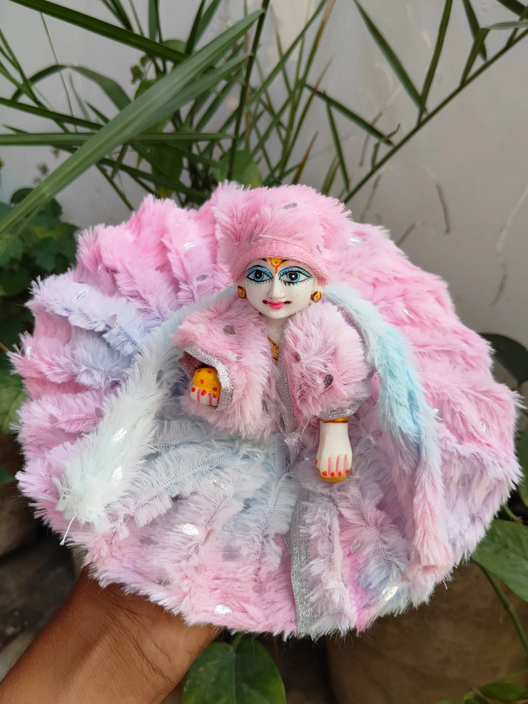 Laddu gopal topi muffler woolen furr washable dress special for winter