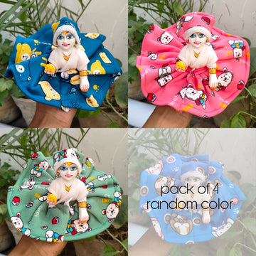 Laddu gopal winter dress pack of 4 (RANDOM PRINT AND COLOUR)