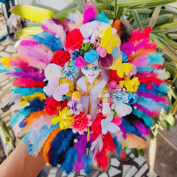 Multi Feather and Flower dress for laddu ji 