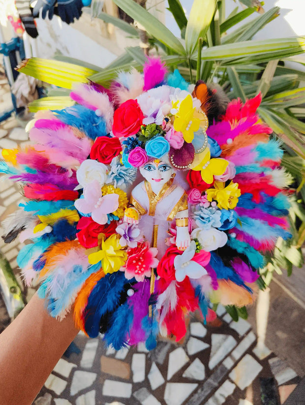 Multi Feather and Flower dress for laddu ji 
