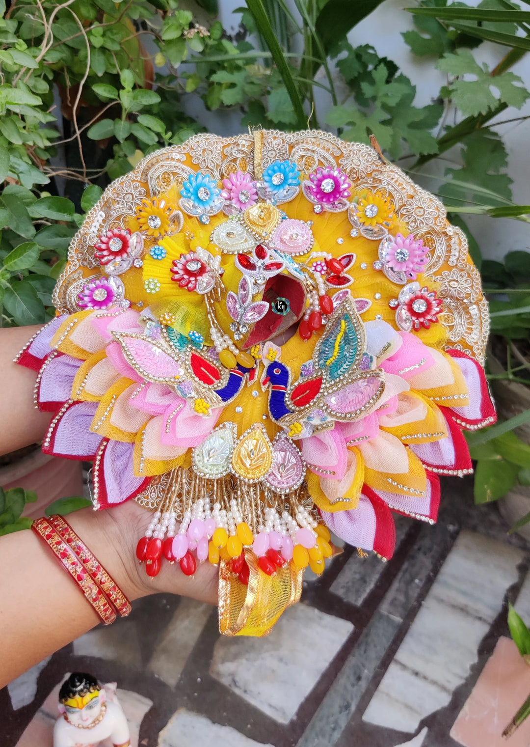 Heavy Festival Dress for Laddu Gopal Ji with pagdi and choli – Bell bottom