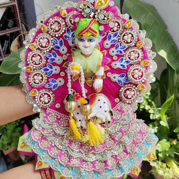 Premium Designer Poshak for Laddu Gopal Ji with Patka, Pagdi and Choli