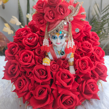Valentine special rose poshak for laddu gopal ji with pagdi and choli