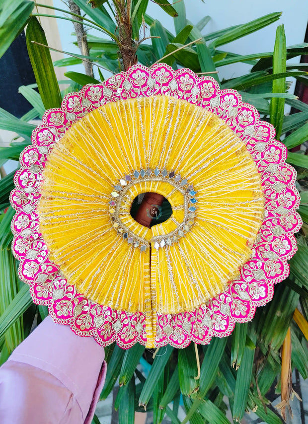 Rani Lace Bandhej Dress for laddu ji