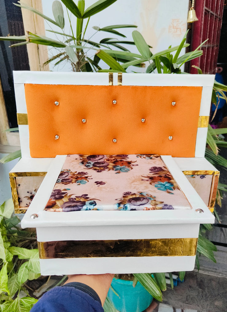 side box wooden storage bed for laddu gopal ji - 0 to 8 no. (random color)