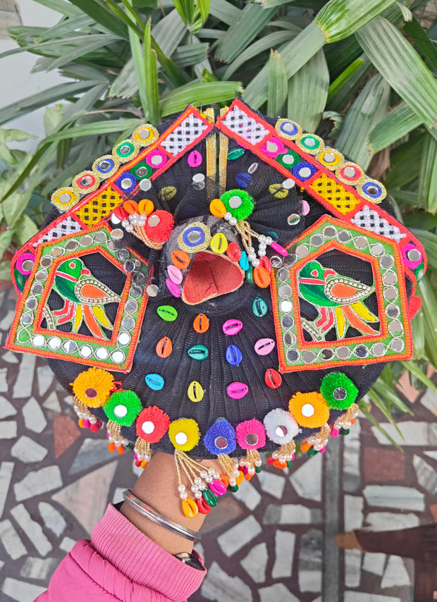 Festival special black dress for laddu gopal ji with pagdi and choli