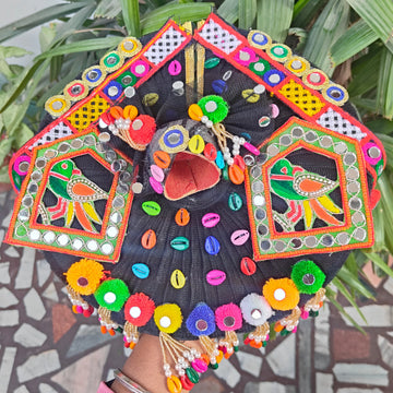 Festival special black dress for laddu gopal ji with pagdi and choli