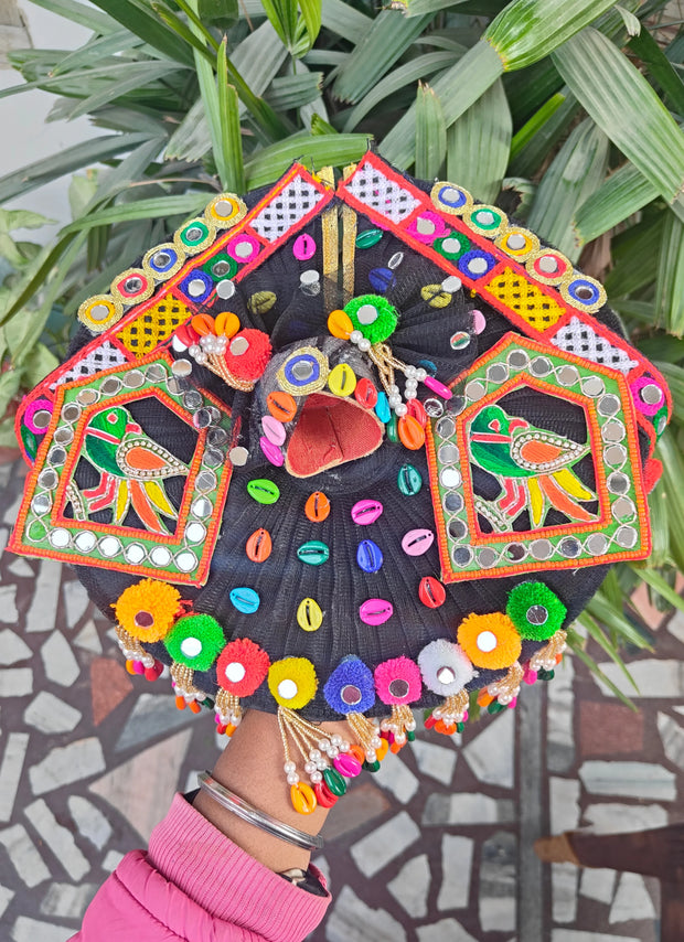 Festival special black dress for laddu gopal ji with pagdi and choli