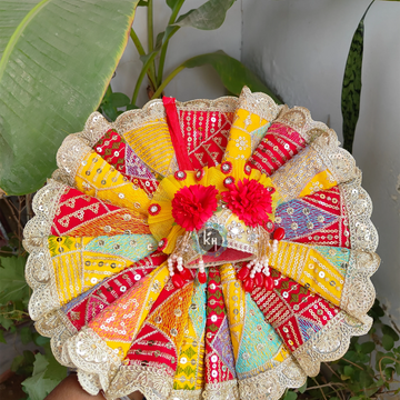 Sequin fabric pretty color poshak for laddu gopal ji with pagdi and choli