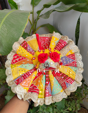 Sequin fabric pretty color poshak for laddu gopal ji with pagdi and choli